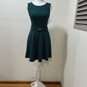 City Triangles Teal Textured Mini Dress with Belt